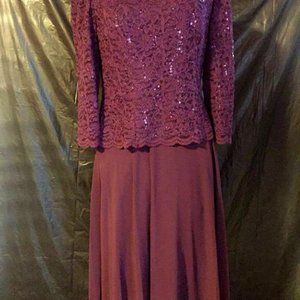Alex Evenings Burgandy Purple Dress